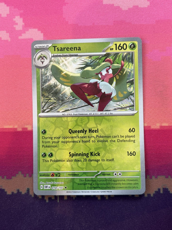 Pokemon Card Tsareena Obsidian Flames Reverse Holo 018/197 Near Mint
