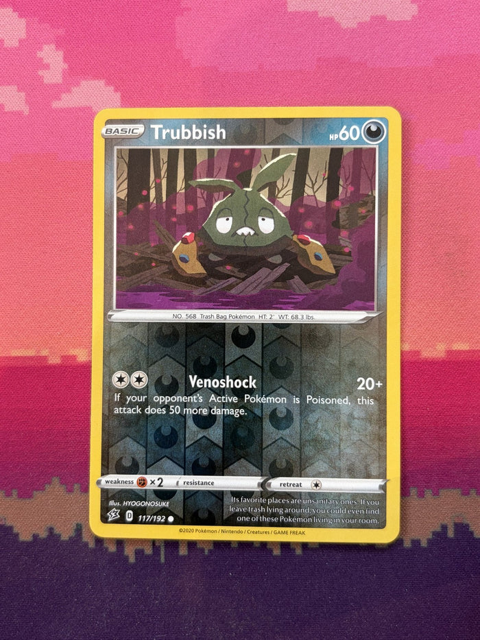 Pokemon Card Trubbish Rebel Clash Reverse Holo 117/192 Near Mint