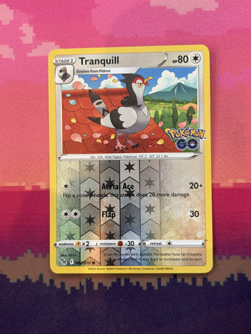 Pokemon Card Tranquill Pokemon GO Reverse Holo 062/078 Near Mint