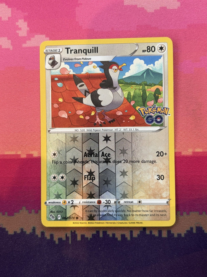 Pokemon Card Tranquill Pokemon GO Reverse Holo 062/078 Near Mint