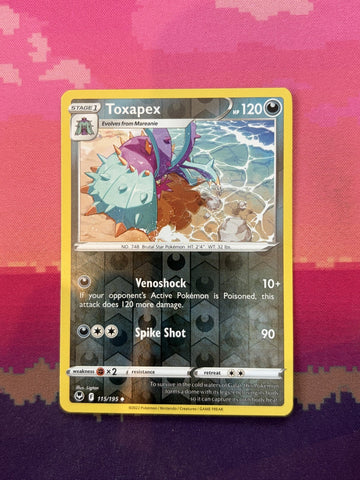 Pokemon Card Toxapex Silver Tempest Reverse Holo 115/195 Near Mint