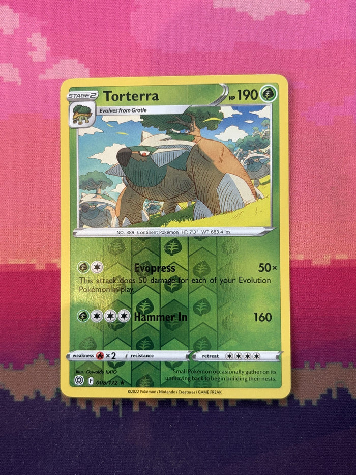 Pokemon Card Torterra Brilliant Stars Reverse Holo 008/172 Near Mint