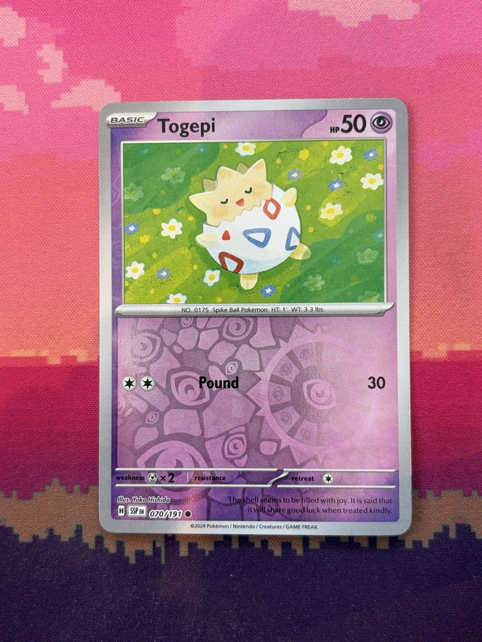 Pokemon Card Togepi Surging Sparks Reverse Holo 070/191 Near Mint