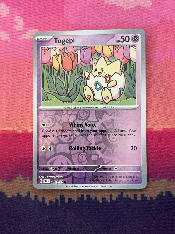 Pokemon Card Togepi Obsidian Flames Reverse Holo 083/197 Near Mint