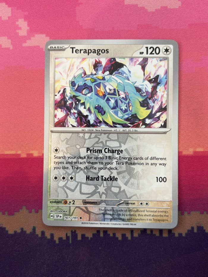 Pokemon Card Terapagos Surging Sparks Reverse Holo 161/191 Near Mint
