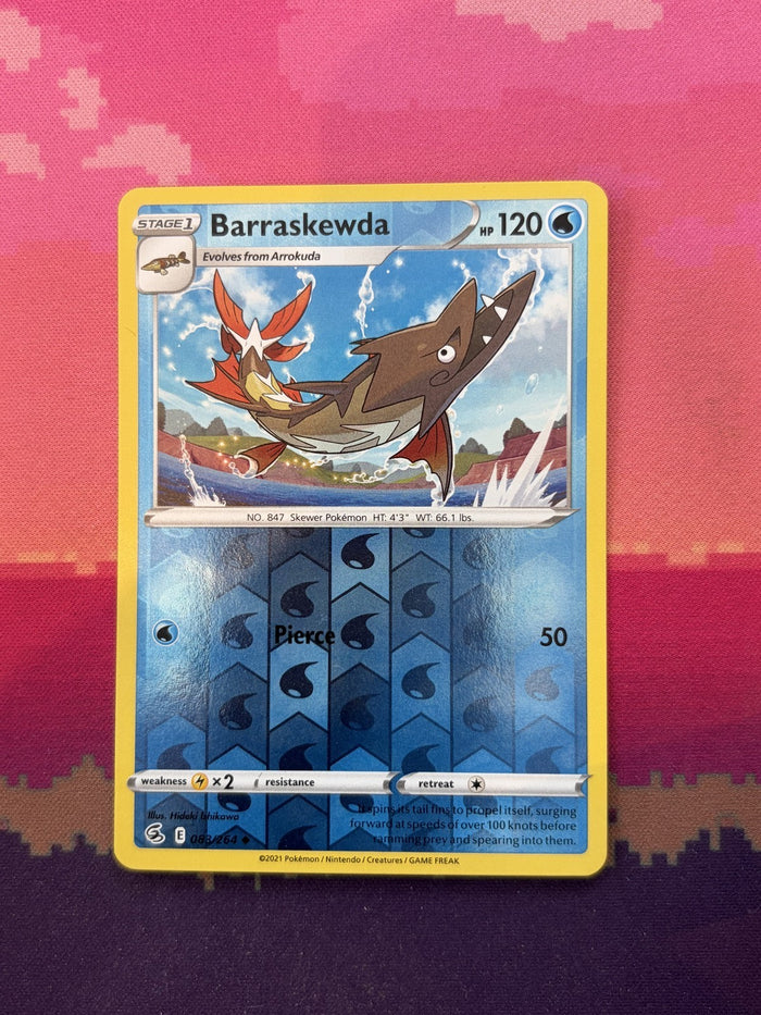 Pokemon Card Barraskewda Fusion Strike Reverse Holo 083/264 Near Mint