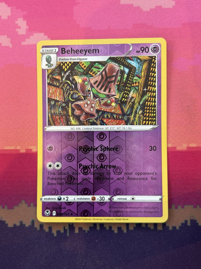 Pokemon Card Beheeyem Silver Tempest Reverse Holo 080/195 Near Mint