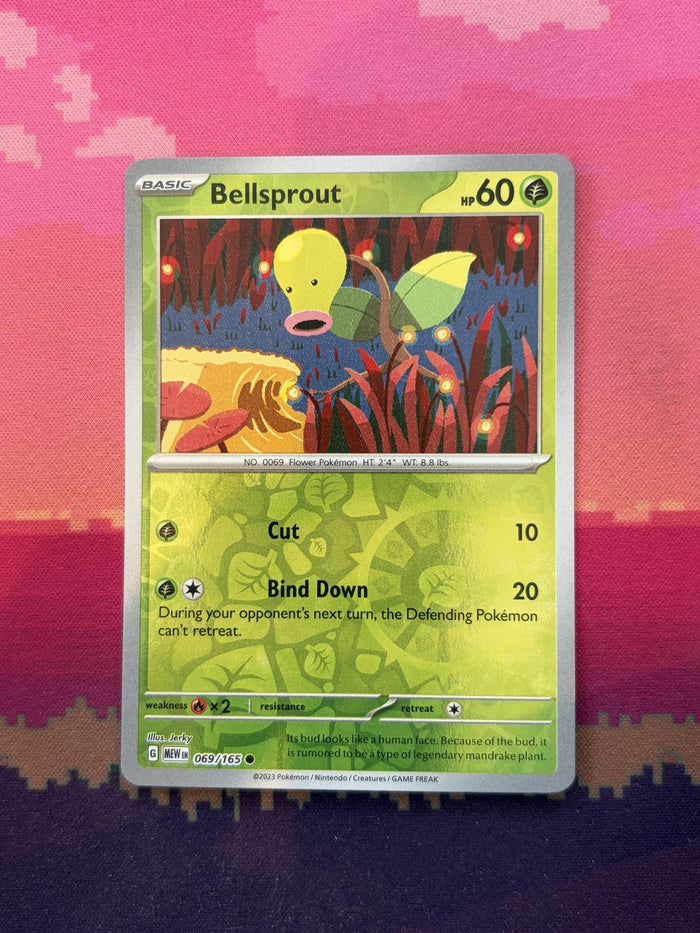 Pokemon Card Bellsprout Pokemon 151 Reverse Holo 069/165 Near Mint