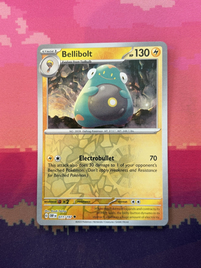Pokemon Card Bellibolt Obsidian Flames Reverse Holo 077/197 Near Mint