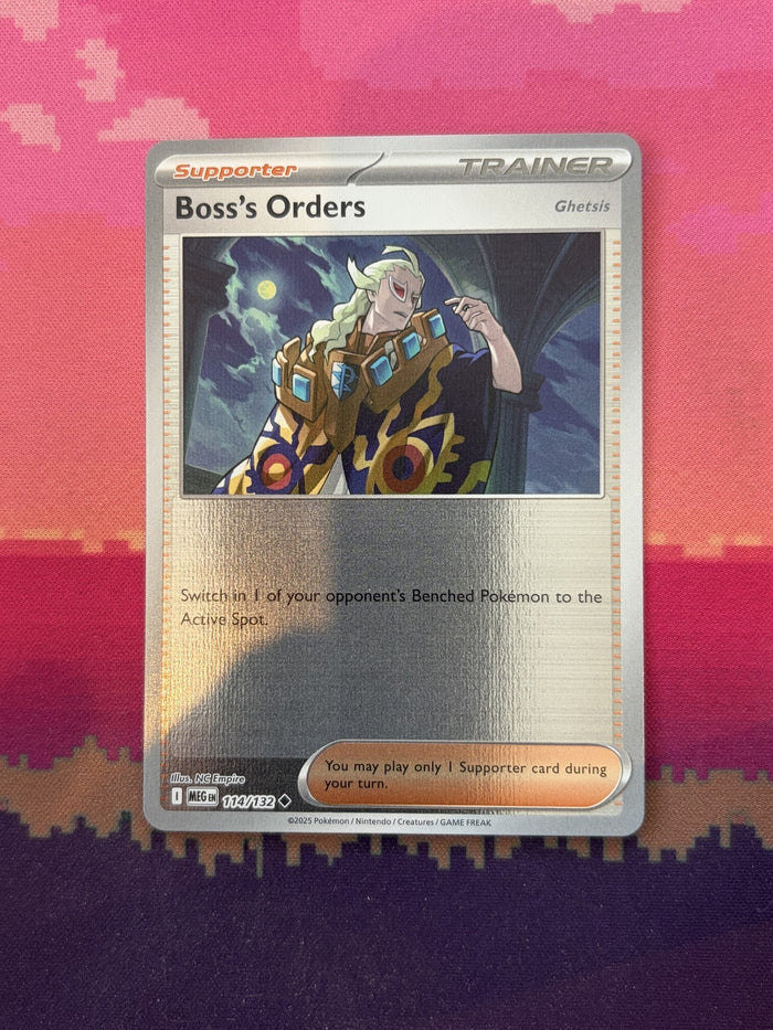 Pokemon Card Boss's Orders Mega Evolution Reverse Holo 114/132 Near Mint