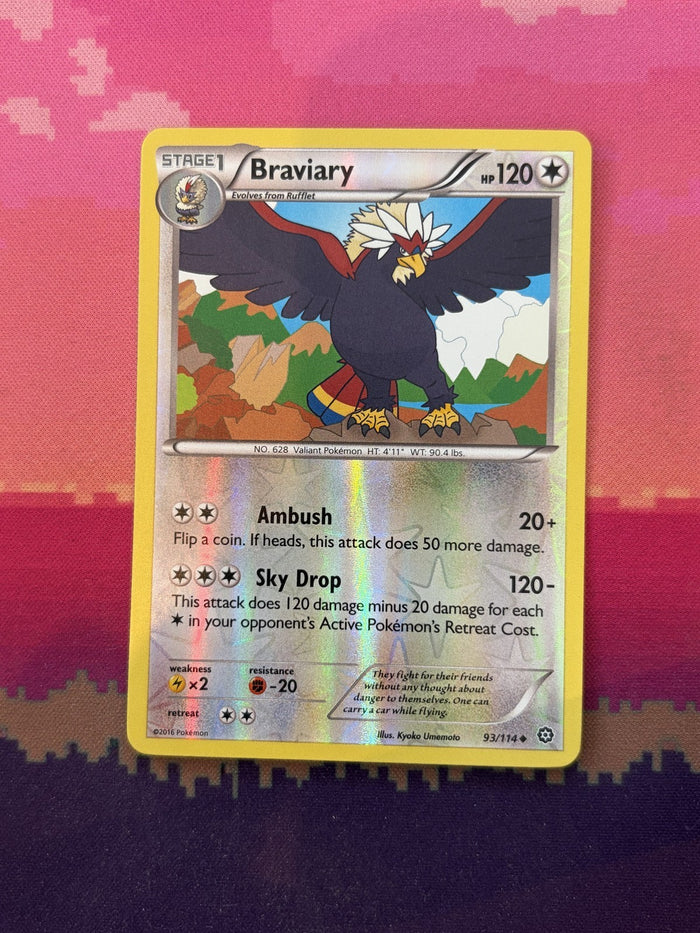 Pokemon Card Braviary Steam Siege Reverse Holo 93/114 Near Mint