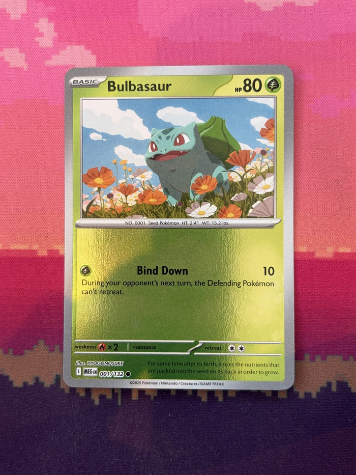 Pokemon Card Bulbasaur Mega Evolution Reverse Holo 001/132 Near Mint