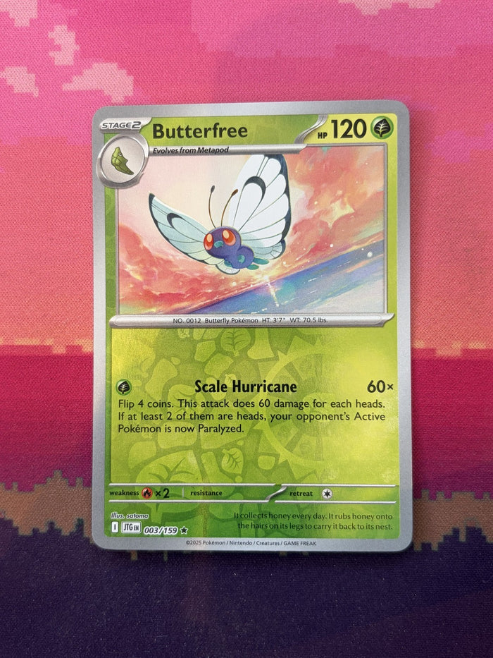 Pokemon Card Butterfree Journey Together Reverse Holo 003/159 Near Mint