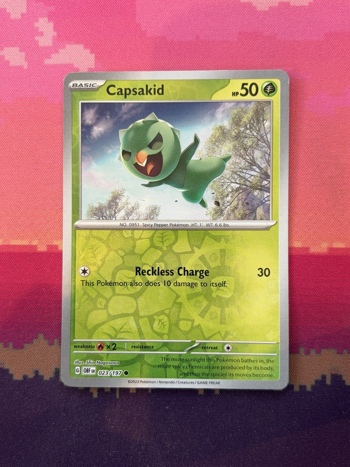 Pokemon Card Capsakid Obsidian Flames Reverse Holo 023/197 Near Mint