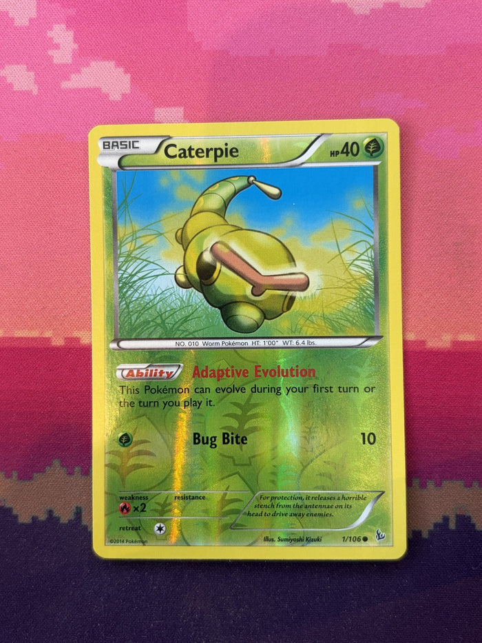 Pokemon Card Caterpie Flashfire Reverse Holo 1/106 Near Mint