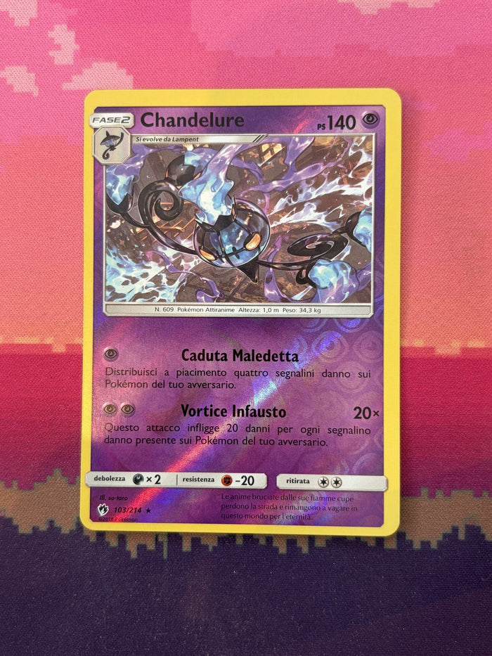 Pokemon Card Chandelure Lost Thunder Reverse Holo 103/214 Near Mint