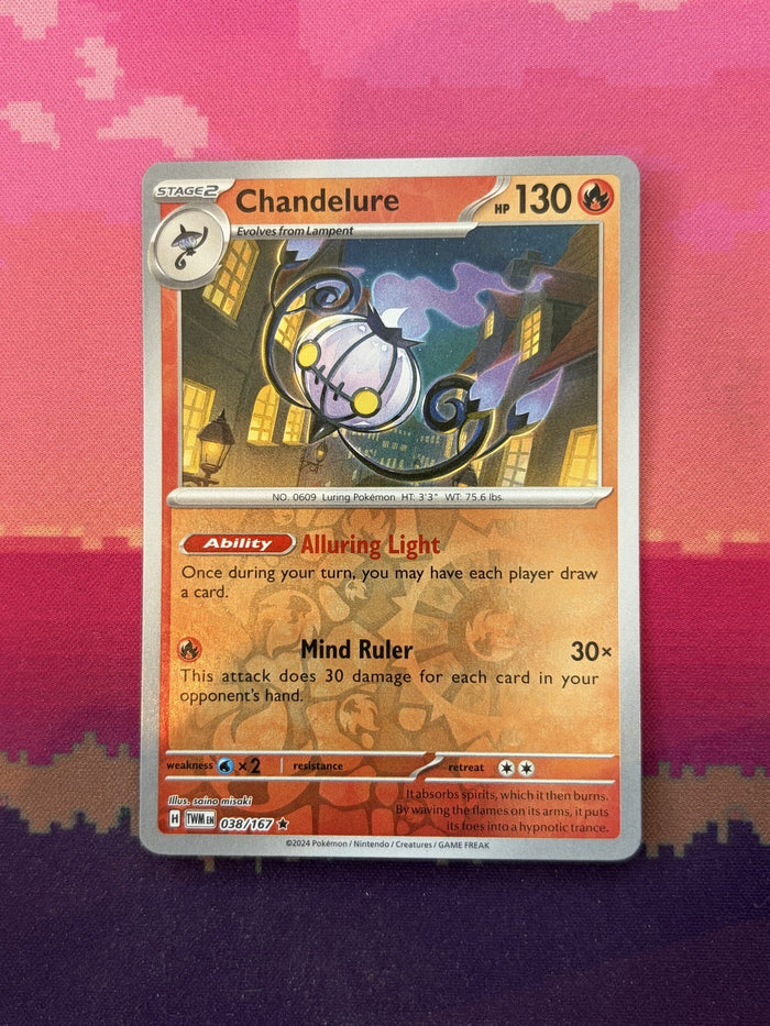 Pokemon Card Chandelure Twilight Masquerade Reverse Holo 038/167 Near Mint