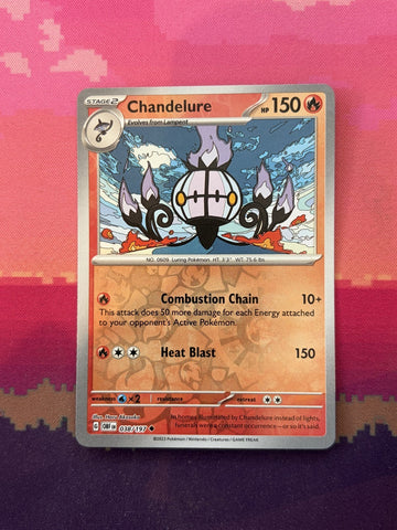Pokemon Card Chandelure Obsidian Flames Reverse Holo 038/197 Near Mint