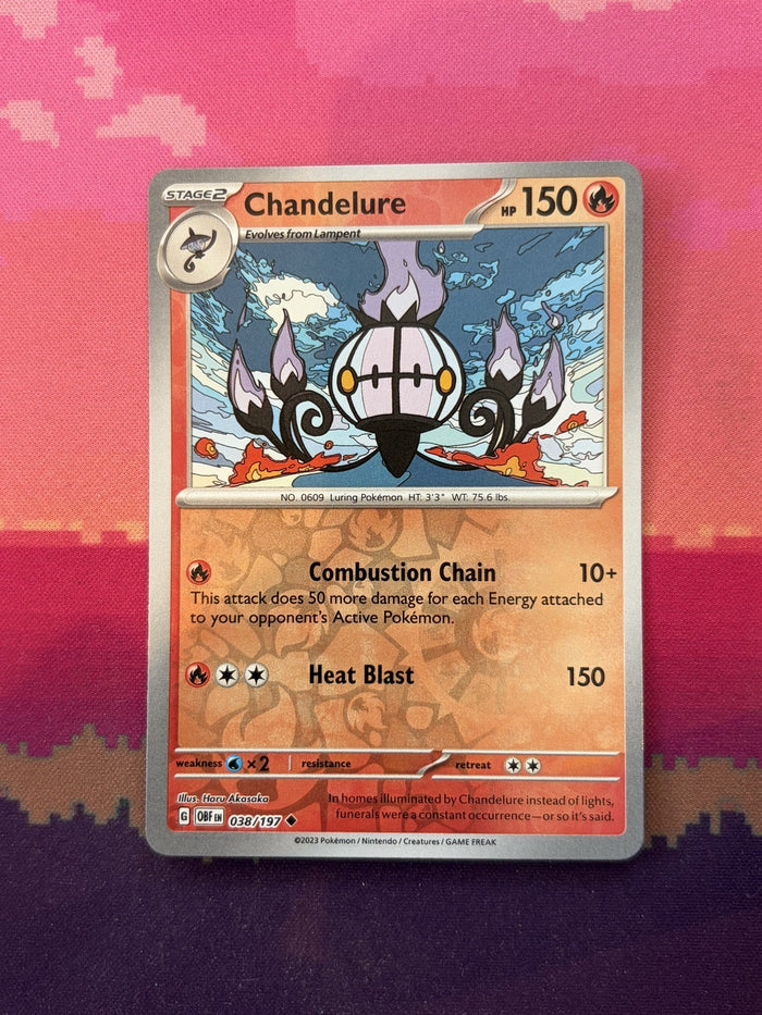 Pokemon Card Chandelure Obsidian Flames Reverse Holo 038/197 Near Mint
