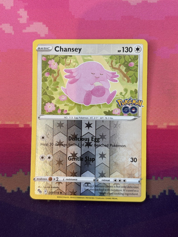 Pokemon Card Chansey Pokemon GO Reverse Holo 051/078 Near Mint