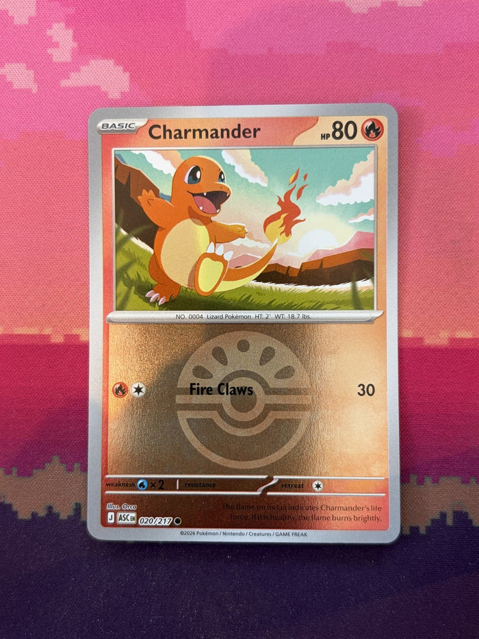Pokemon Card Charmander Ascended Heroes Reverse Holo 020/217 Near Mint