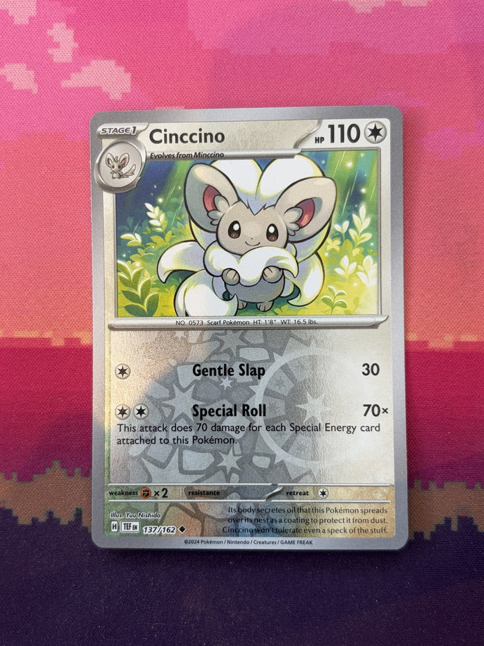 Pokemon Card Cinccino Temporal Forces Reverse Holo 137/162 Near Mint
