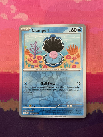 Pokemon Card Clamperl Destined Rivals Reverse Holo 054/182 Near Mint