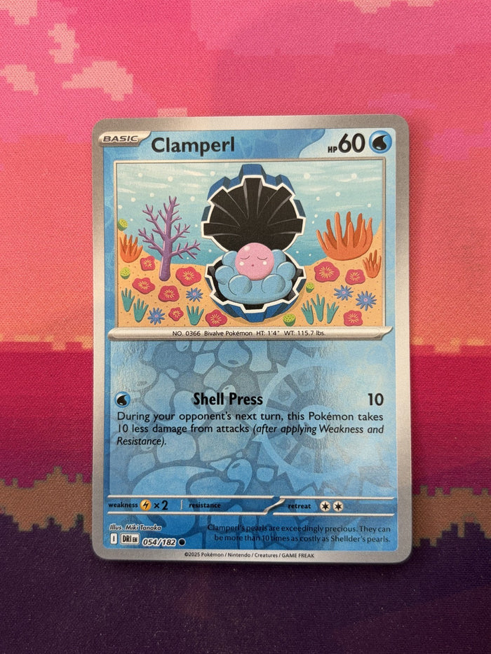 Pokemon Card Clamperl Destined Rivals Reverse Holo 054/182 Near Mint