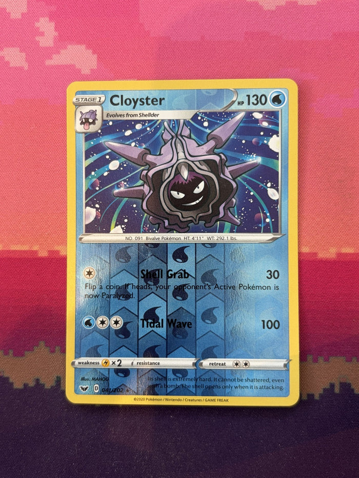 Pokemon Card Cloyster Sword & Shield Reverse Holo 041/202 Near Mint