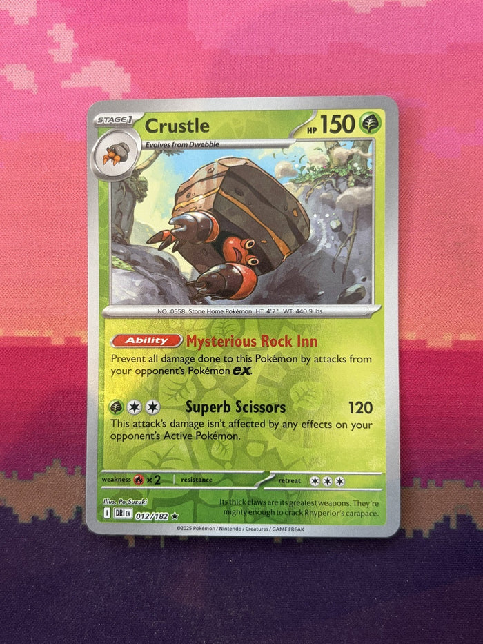 Pokemon Card Crustle Destined Rivals Reverse Holo 012/182 Near Mint