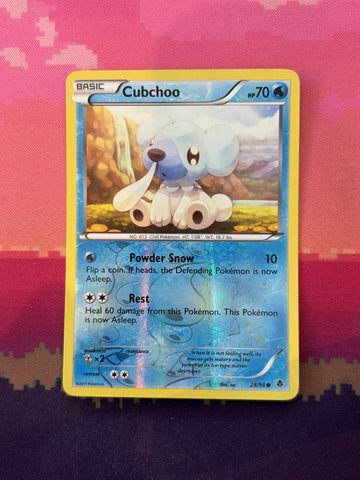 Pokemon Card Cubchoo Emerging Powers Reverse Holo 28/98 Near Mint
