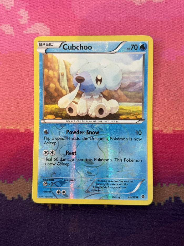 Pokemon Card Cubchoo Emerging Powers Reverse Holo 28/98 Near Mint
