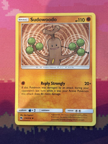 Pokemon Card Sudowoodo Lost Thunder Uncommon 110/214 Near Mint