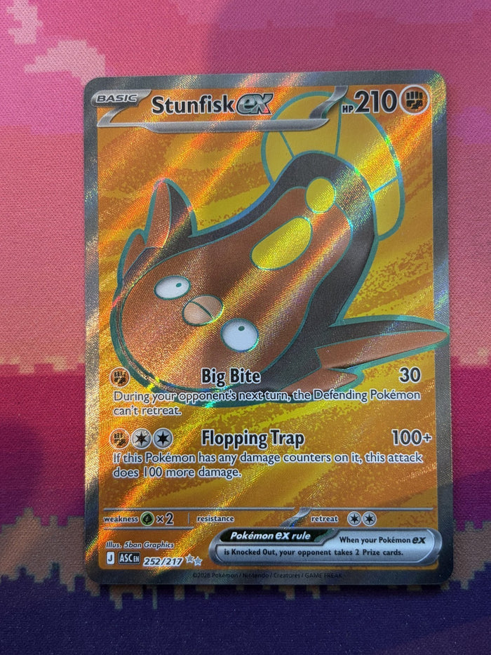 Pokemon Card Stunfisk ex Ascended Heroes Ultra Rare 252/217 Near Mint
