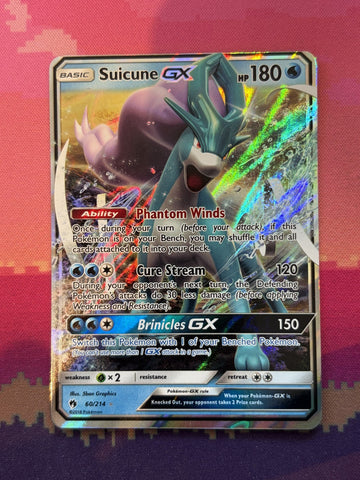 Pokemon Card Suicune GX Lost Thunder Ultra Rare 60/214 Near Mint