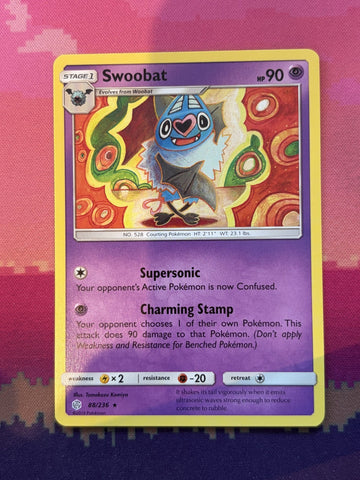 Pokemon Card Swoobat Cosmic Eclipse 88/236 Near Mint