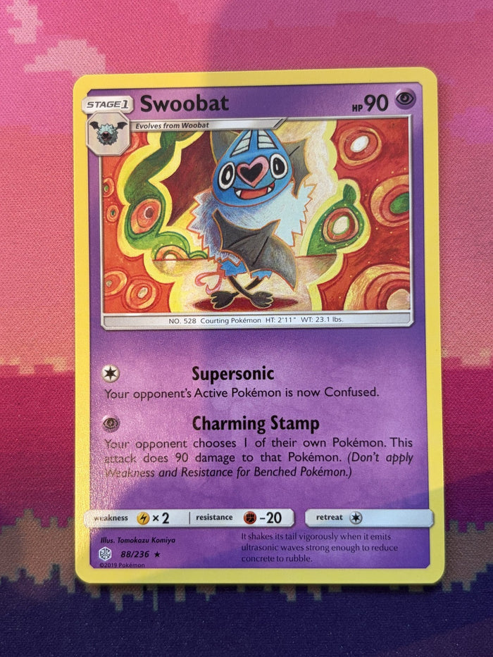 Pokemon Card Swoobat Cosmic Eclipse 88/236 Near Mint
