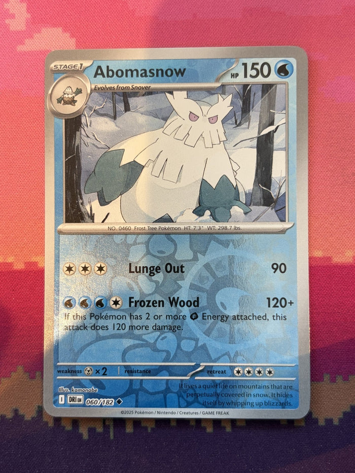 Pokemon Card Abomasnow Destined Rivals Reverse Holo 060/182 Near Mint