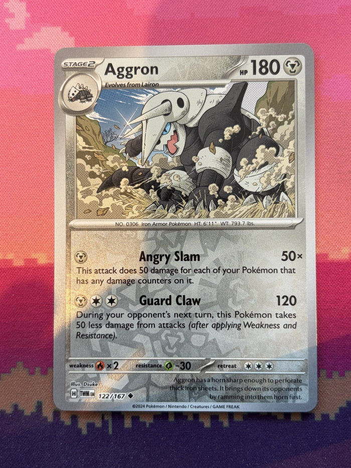 Pokemon Card Aggron Twilight Masquerade Reverse Holo 122/167 Near Mint