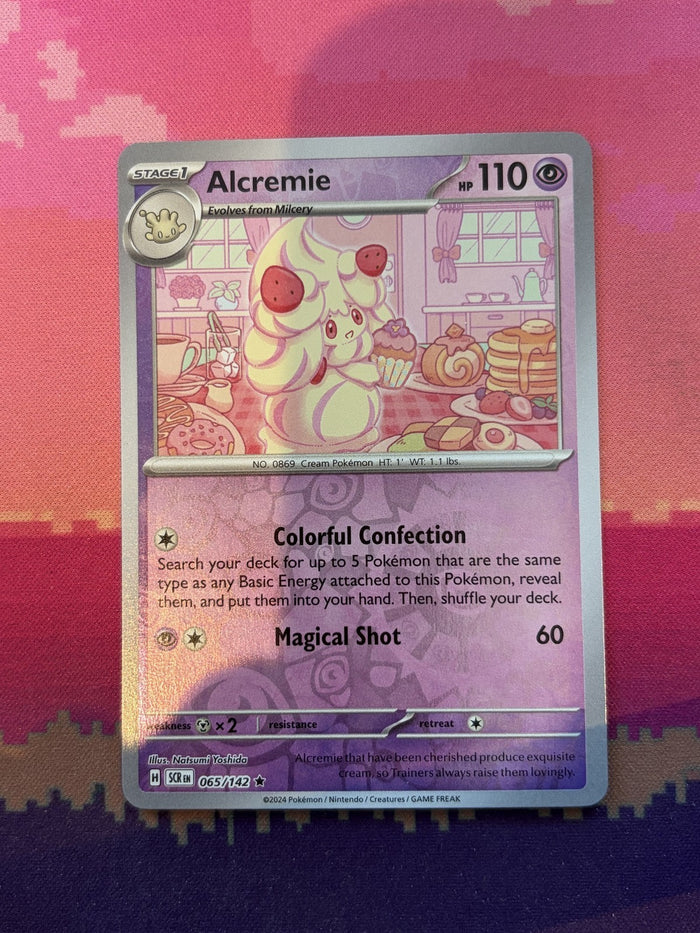 Pokemon Card Alcremie Stellar Crown Reverse Holo Rare 065/142 Near Mint