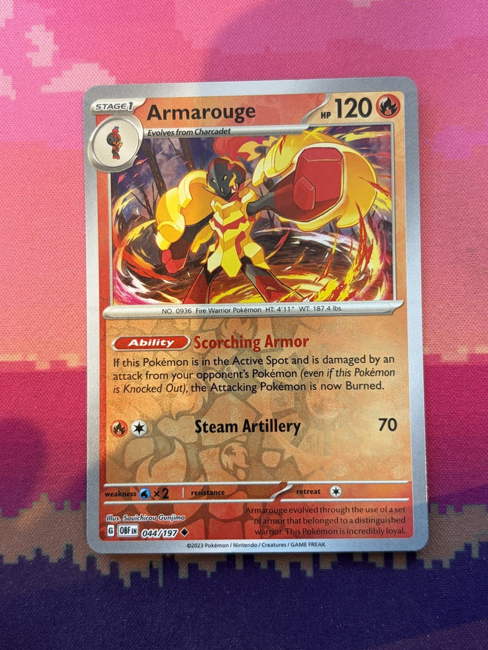 Pokemon Card Armarouge Obsidian Flames Reverse Holo 044/197 Near Mint