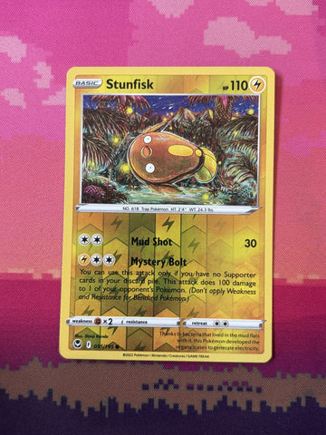 Pokemon Card Stunfisk Silver Tempest Reverse Holo 055/195 Near Mint