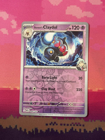 Pokemon Card Steven's Claydol Destined Rivals Reverse Holo 084/182 Near Mint