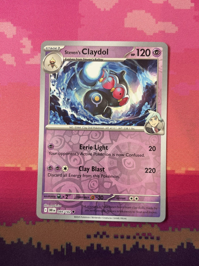 Pokemon Card Steven's Claydol Destined Rivals Reverse Holo 084/182 Near Mint