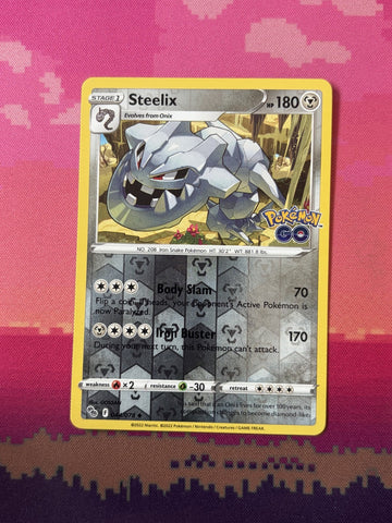 Pokemon Card Steelix Pokemon GO Reverse Holo 044/078 Near Mint