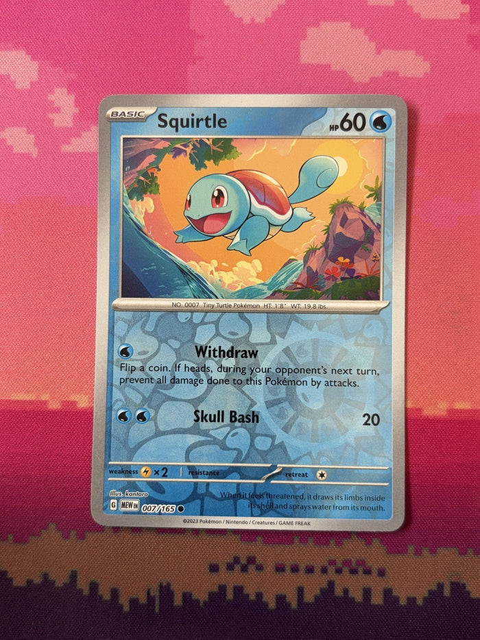 Pokemon Card Squirtle 151 Reverse Holo 007/165 Near Mint