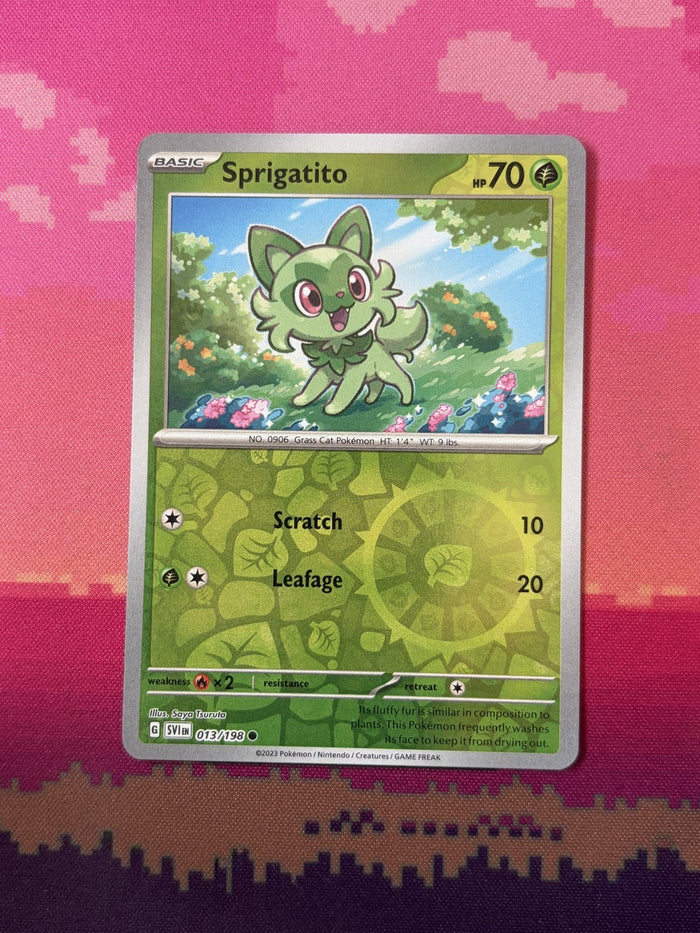 Pokemon Card Sprigatito Scarlet & Violet Base Reverse Holo 013/198 Near Mint
