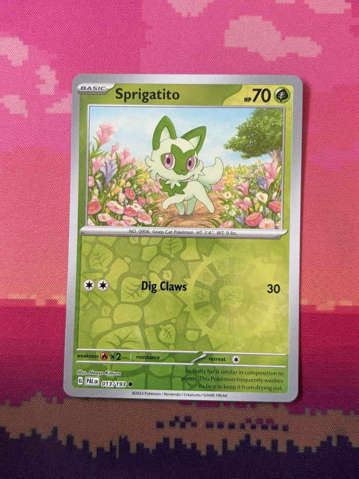 Pokemon Card Sprigatito Paldea Evolved Reverse Holo 013/193 Near Mint