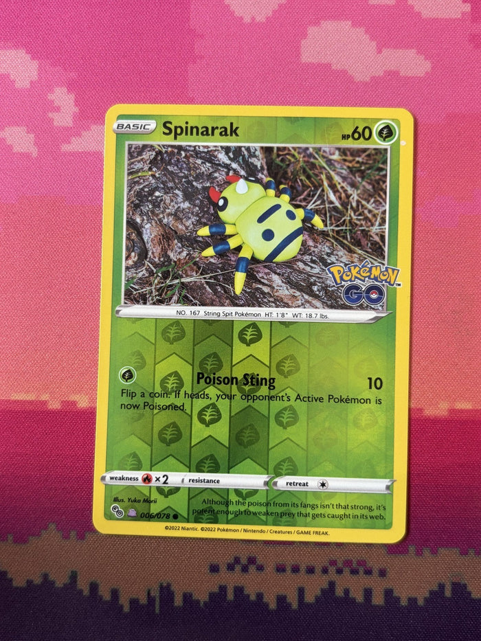 Pokemon Card Spinarak Pokemon GO Reverse Holo 006/078 Near Mint
