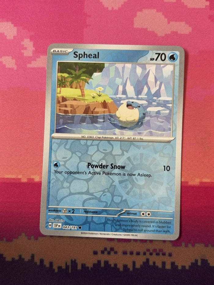 Pokemon Card Spheal Surging Sparks Reverse Holo 043/191 Near Mint